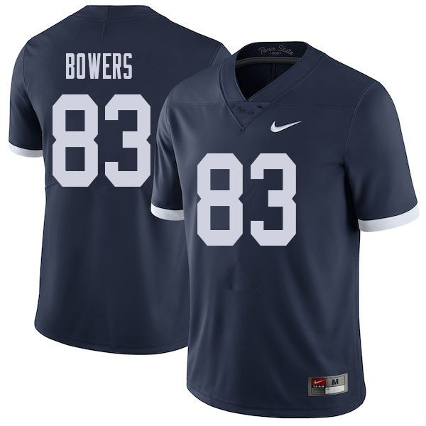 Men #83 Nick Bowers Penn State Nittany Lions College Throwback Football Jerseys Sale-Navy